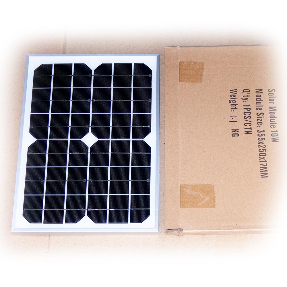 Solarmodul 12V 10W Solarpanel 12 Volt 10 Watt monokristallin für  Photovoltaik Anlagen